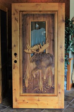 #17 Dbl. sided Alaskan Moose w/ etched glass (alder)