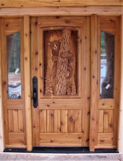 #18 Plank & panel climbing bear w/ arched sidelites (cedar)