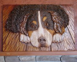 #24 another Bernese Mtn dog carving