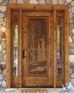 #26 Full panel birch & pines w/ sidelites (alder)