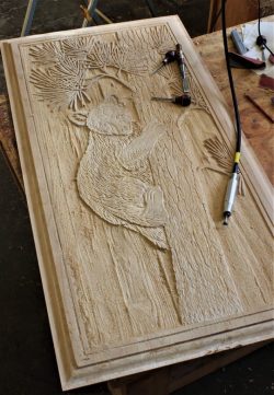 #33 Bear carving in progress