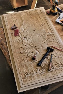 #42 Buffalo carving in progress
