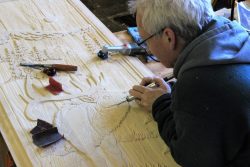 #46 Brent working on elk carving