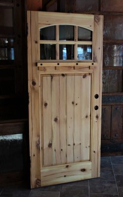 #17 6 lite door from reclaimed pine