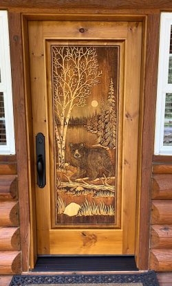 #85 Full Panel Bear at Lake (alder)