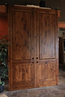 #42 Plank & panel double doors, knotty alder