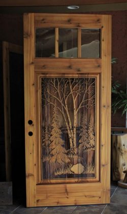 #83 3lite birch & pine door (cedar)