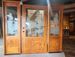 #74 Custom Etched Glass Door and sidelites