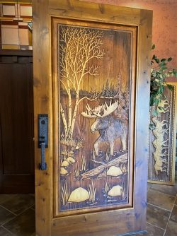 #79 Full panel moose & birch (cedar)