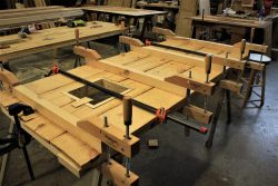 #68 Reclaimed pine plank door under construction
