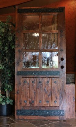 #33 6lite obscure glass w/ planks & hand-forged straps & clavos (alder)