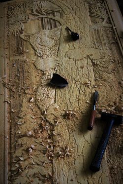 #53 Bear carving in progress